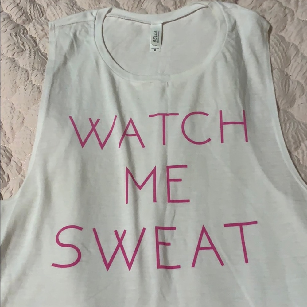 White workout tank
